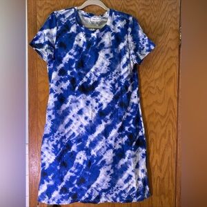 Calvin Klein Short Blue Tie Dye Dress